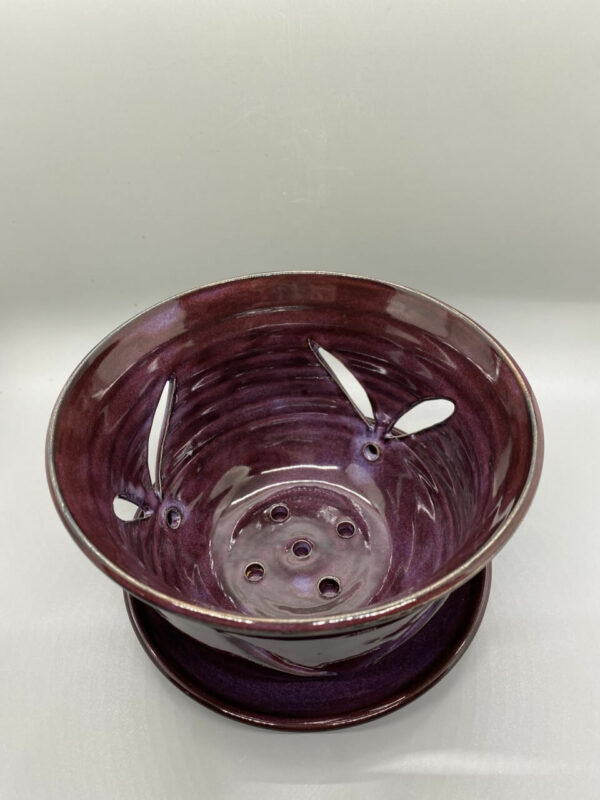 Merlot Berry Bowl and Drip Plate - Image 2