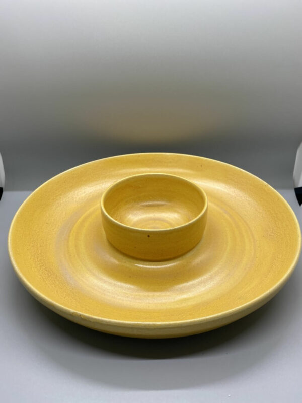 Yellow Chip and Dip Plate